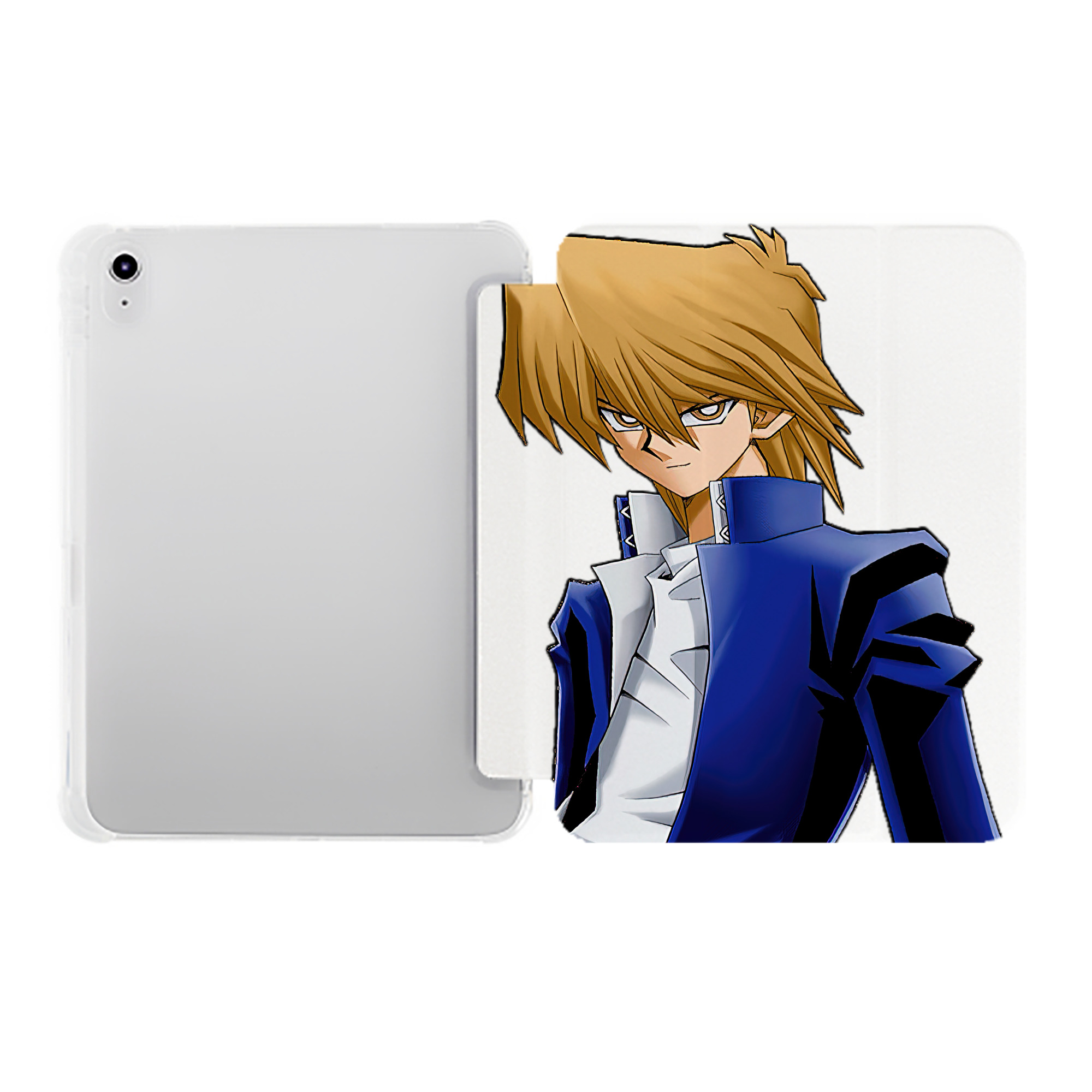 （画像用） 遊☆戯☆王 Yu-Gi-Oh! IPad ケース ペン収納付き 三つ折りスタンド PUレザー×シリコン 対応機種9.5/10.5/10.9インチ